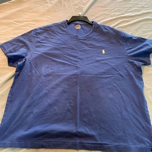 Ralph Lauren Polo Shirt Adult 2XL Blue Yellow Pony Outdoor Casual